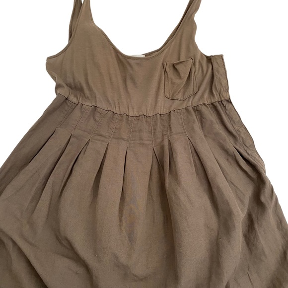 James Perse Khaki Green Linen Blend Pocket Tank Dress, Size 1=S - Picture 3 of 13